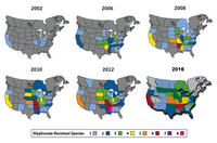 Glyphosat-resistente Unkräuter in USA bis 2016