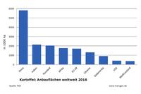 Kartoffel: anbauflächen weltweit 2016 Kartoffel: anbauflächen weltweit 2016