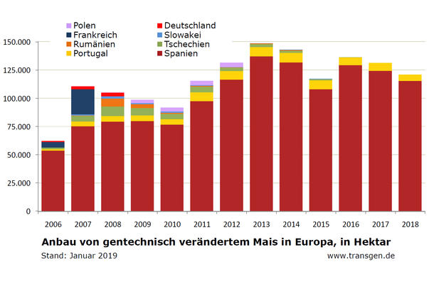 Anbau von Bt-Mais in der EU bis 2018 Anbau von Bt-Mais in der EU bis 2018