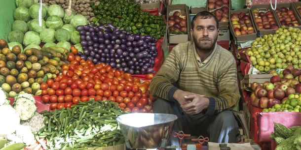 Obst- und Gemüsehändler in Indien