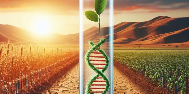 Pflanzen-DNA vor Agrarlandschaft Pflanzen-DNA vor Agrarlandschaft