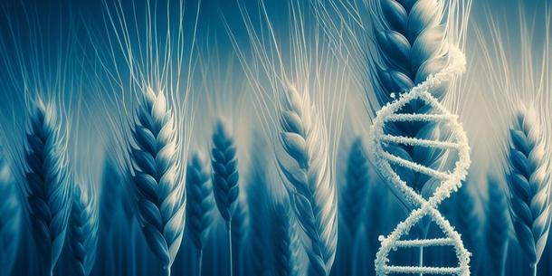 Weizenpflanze mit DNA