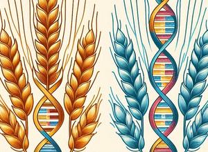 Weizen mit DNA-Helix