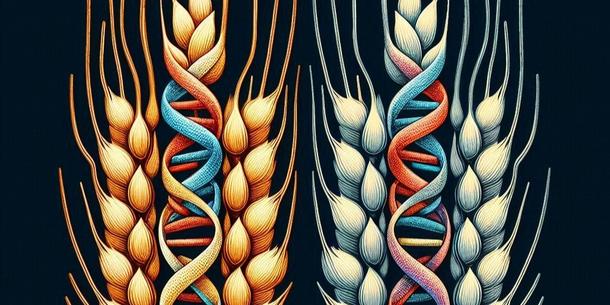 Weizen mit DNA-Helix
