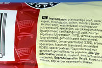 Mayonnaise, Kennzeichnung, Zutatenliste